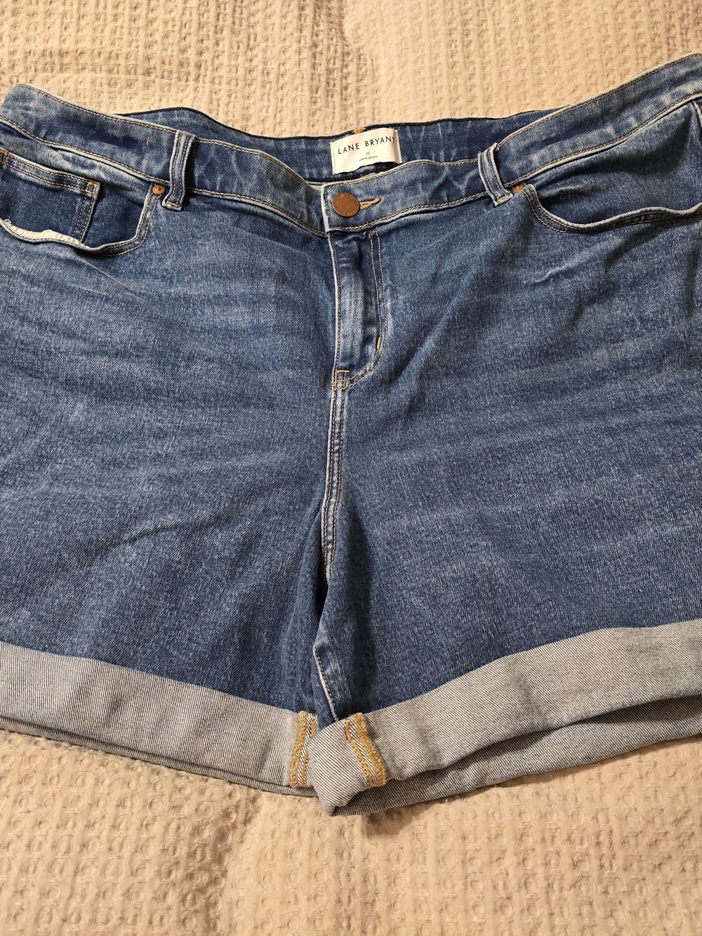 Lane Bryant Blue Denim Roll-Cuff Women's Shorts